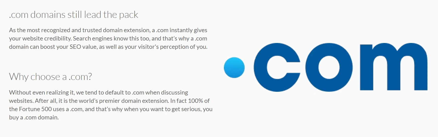 Aim for a .com Extension